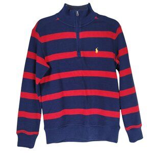 Polo Ralph Lauren Stripes Pullover Sweater Quarter Zip Size 8